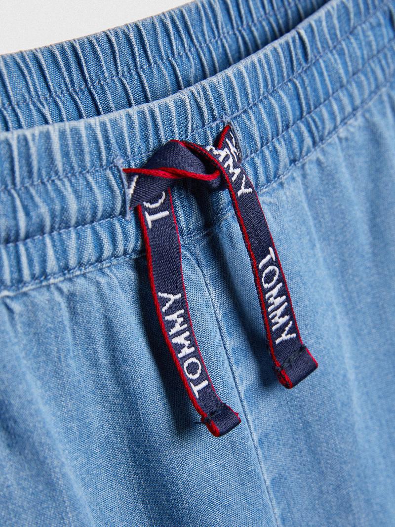 Lány Tommy Hilfiger Chambray Drawstring Pant Nadrág Kék | HU 1969WNB